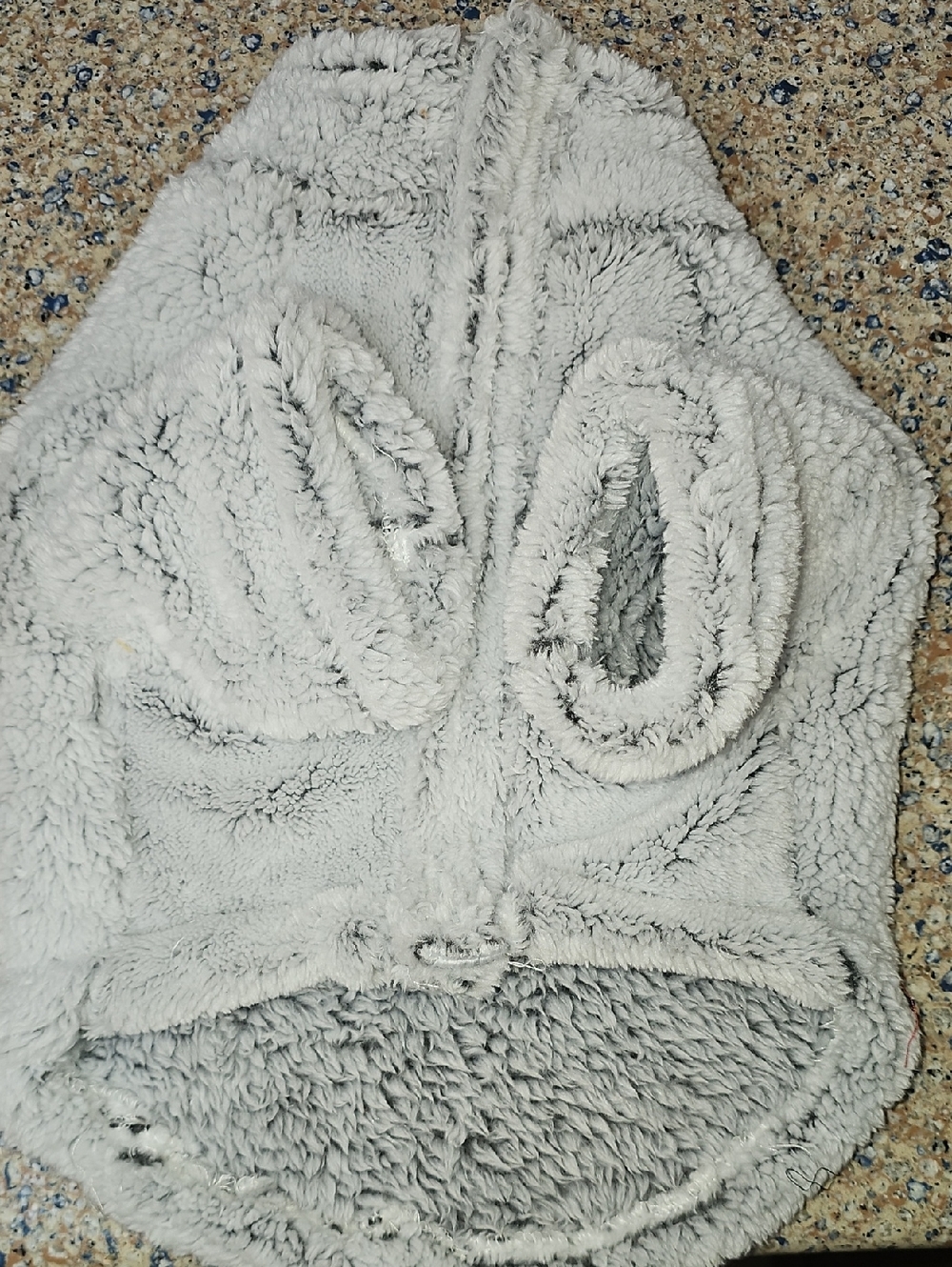 Polartec Dog Faux Shearling Pet Hoodie - Light Gray Size XS Sized Big